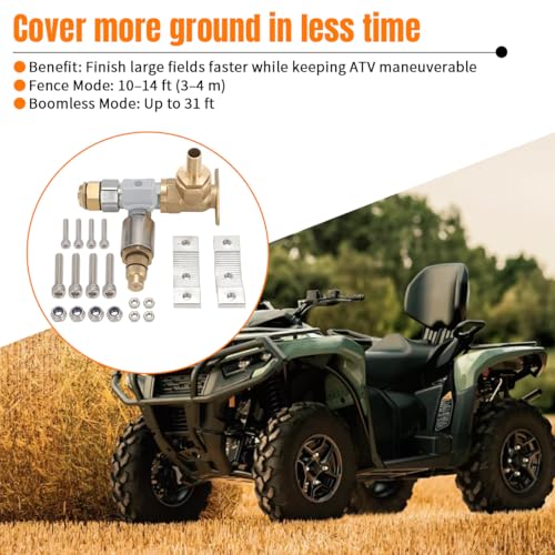 Boomless Sprayer Nozzle ATV Spot Sprayer Width Up to 31FT(Style1) | 2-in-1 Boomless & Fence Line Sprayer Nozzle, Adjustable Pattern