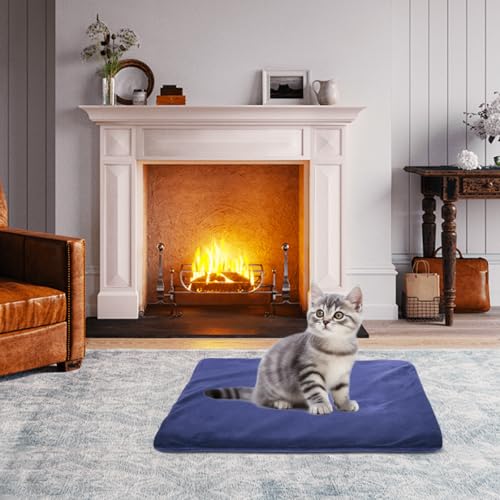 RIOGOO Pet Heating Pad, Electric Heating Pad for Dogs and Cats Indoor Warming Mat with Auto Power Off (S: 17.5"x14") - size: Small