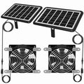 Powerful Solar Exhaust Fans, with Dual Install-Free 30W Solar Panels, Cloudy Days Working, Waterproof Solar Powered Cooling Fan for Ventilation in Greenhouse, Pet House, Chicken Coop, Garage