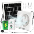 Solar Powered Exhaust Fan Kit, 25W 8" Ventilation Fan with Battery Backup, Up to 9‑Hour Runtime, 430CFM, IP44 Waterproof, for Chicken Coop, Greenhouse, Shed, Attic, RV - size: 8 Inch