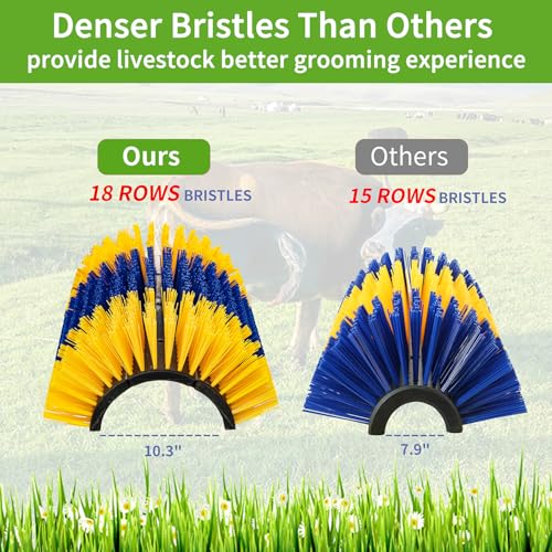 Livestock Scratch Brush, 4Pcs Cattle Scratcher Brush for Grooming, Upgraded Extra Large Horse Brush, Relieve Itching on the Back, Goat Scratcher for Horse, Cow, Pig, Sheep (XL Size Yellow) - size: 4-PACK XL BRUSH