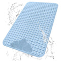 Extra Large Shower Foot Scrubber Mat, Yonala 47x32 Inch Non Slip Shower Mats for Elderly, Anti Slip Shower Mat with Suction Cups, Soft Trimmable TPE Shower Mat for Walk in Shower Stall, Heavy Mat - color: Blue