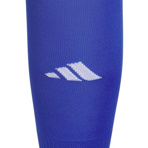 adidas Unisex Metro Soccer Socks or Calf Sleeves (1 Pair) Over-the-Calf | Unisex, 1-Pack, Cushioned Impact Zones, Moisture-Wicking, Calf Compression, Versatile Layering, Game & Practice Ready - color: Team Royal Blue/White/Calf Sleeve, size: Medium, style
