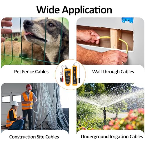 Underground Wire Locator Upgrade, RockyMars Cable Tester for Invisible Fence for Dogs, Circuit Breaker Finder, Electric Fence Wire Tracer, Wire Break Locator, etc.