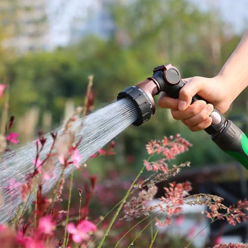 RESTMO Heavy Duty Hose Nozzle, Metal Garden Water Hose Sprayer | 7 Watering Patterns, Easy Thumb Control, On Off Valve, leak proof Nozzle Sprayer for Watering Plants, Washing Car & Pet - color: Oil Rubbed Bronze