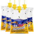 4 Big Fly Bags Outdoor Traps Hanging for Patio - Pre-Baited, Disposable | Fly Catcher Killer Repellent with 4*50g Bait for Outside in Chicken Coop, Horse Barns | Easy to use | Durable | Effective - size: 4 pack
