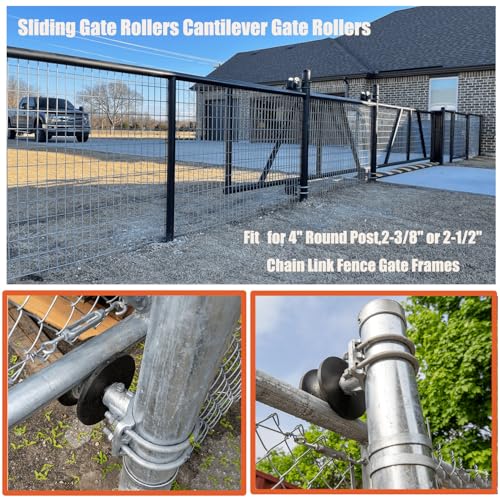 Cantilever Gate Rollers,Rolling Cantilever,Slide Gate Rollers, Nylon Rollers for 4" Round Post,2-3/8" or 2-1/2" Chain Link Fence Gate Frames, Gate Roller Sliding Gates, Chain Link Gate Roller-1pcs