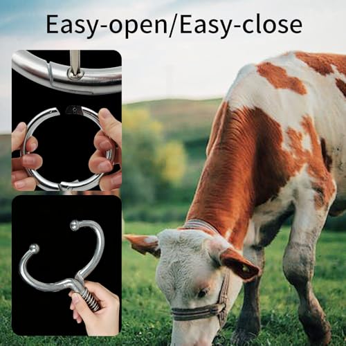 Longtor Bull Nose Ring, Carbon Steel, Rustproof, Secure Lock (2.20″) | Heavy duty for cattle/livestock. Easy insert & secure lock. Rustproof steel. Farmer/vet essential. - size: 2.20″