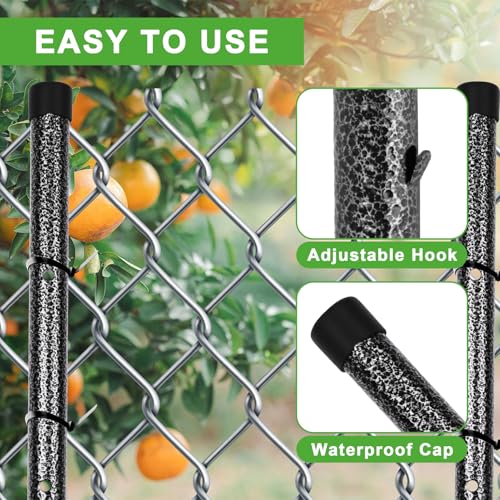 6.7FT T Posts for Fencing, 8 Pack Metal Fence Poles with Threaded Splice Design & 100 Zip Ties, No Dig Steel Fence Stakes for Garden, Farm and Animal Barrier - size: 6.7 FT