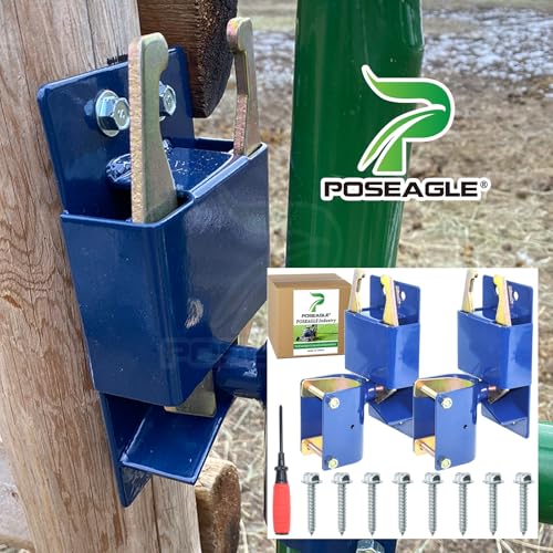 [Upgraded] 2 Pack Blue S16100100 Two Way Lockable Gate Latch | Include Hardware and Screwdriver, for Farm Gate Latch, Metal Gates with 1-5/8" to 2" Diameter Round Tubes - color: A06 xS16100300 Gate Latch for 1-5/8" to 2" Tubes