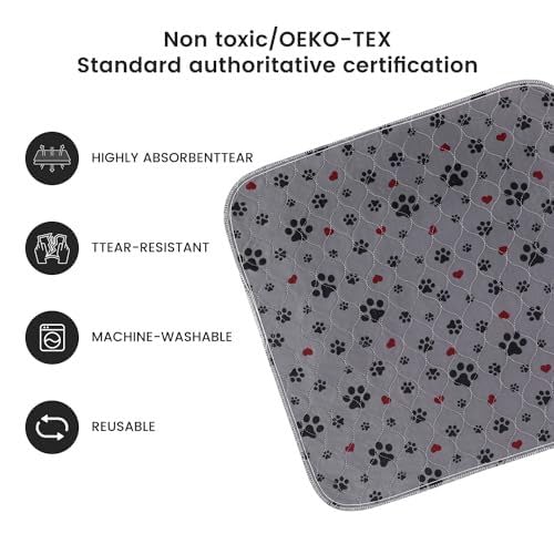 Washable Pee Pads for Dogs,2 Pack Extra Large 54"x54" Super Absorbent Reusable Puppy Pads,Non-Slip 100% Waterproof Dog Pee Pads,Pet Training Pads for Couch, Crate,Potty Training,Floor - size: 54X54 Inch（Pack of 2）