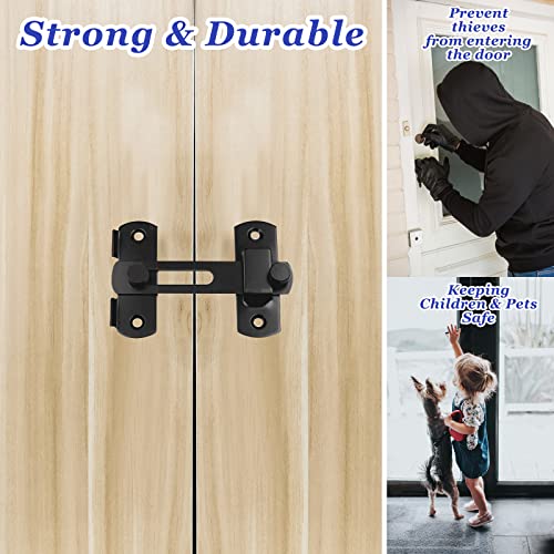 DOUBLE 2 C Barn Door Lock, 2 Pack Sliding Barn Door Lock Hardware Gate Latches, Carbon Steel Door Latches for Barn Door Cabinet Window Closet Door, Black, 2 Pack - style: 2 Pack