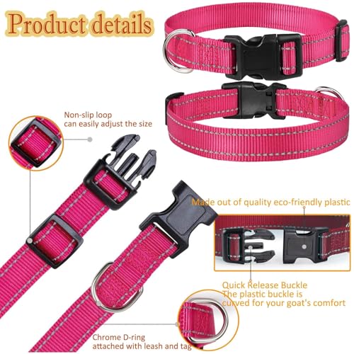 5 Pack Goat Collars Reflective Goat Collars with Grazing Copper Bells and Adjustable Nylon Collar with Anti-Lost Loud Bronze Bell for Farm Animal Goat Sheep Horse Cow(Size:S Neck 12-16") - size: S-Small (Neck 12-16")
