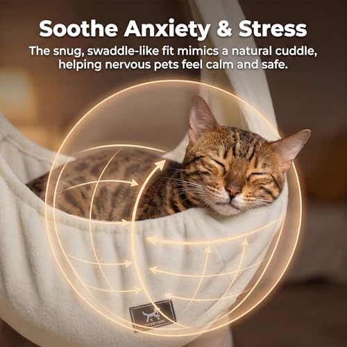 Donut Cat Sling Carrier for Small Pets 3-13 lbs, Soft Polar Fleece | Hands-Free Pet Pouch, Lightweight Indoor Cuddle Bag, Cozy Wearable Carrier for Cats, Kittens and Small Pets, Apricot - color: Apricot