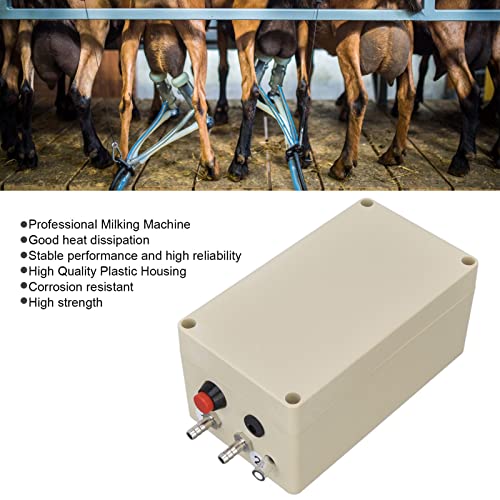 Milking Vacuum Pump, 48W Easy Installation Pulsation Milking Machine Plug and Play Transparent Nozzle Electric Milking Vacuum Pump for Livestock Products Processing (US Plug)