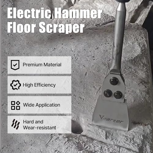 5''x12'' SDS Plus Floor Scraper, Concrete Chisel Tile Removal Tool | SDS Chisel Bit, Tile Scraper Brick Removal, 65# Manganese Steel Replaceable Blade, 40CrMo Steel Shank, for Electric Hammer - size: 5'' x 12''