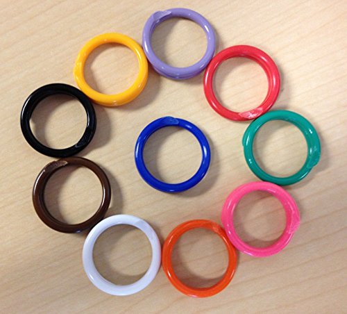 Poultry Spiral ID Leg Bands Standard Size 11, Assorted Synthetic Rubber, 25 per Pack