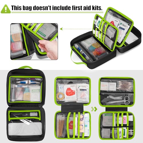 Marscamd Waterproof Empty First Aid Bag with a Detachable Panel | Small Medical Bag with Molle System, Green (Bag Only) - color: Green