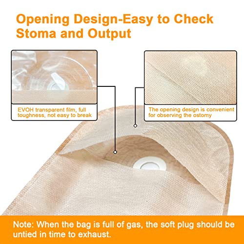 Ceeport 20 PCS Urostomy Bags with Measure Card, One Piece, Cut-to-Fit | Drainable Pouches, Ostomy Supplies for Colostomy, Ileostomy, Stoma Care