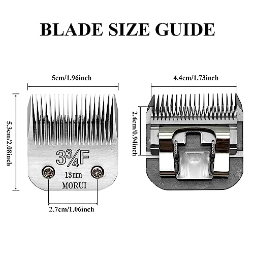 3-3/4F Cut Length 1/2"(13mm) Detachable Pet Dog Clipper Blades UltraEdge Series Clipper Blades for Dog Grooming Compatible with Most Andis,Oster A5 Wahl KM Series Clippers - size: 3-3/4F 13mm