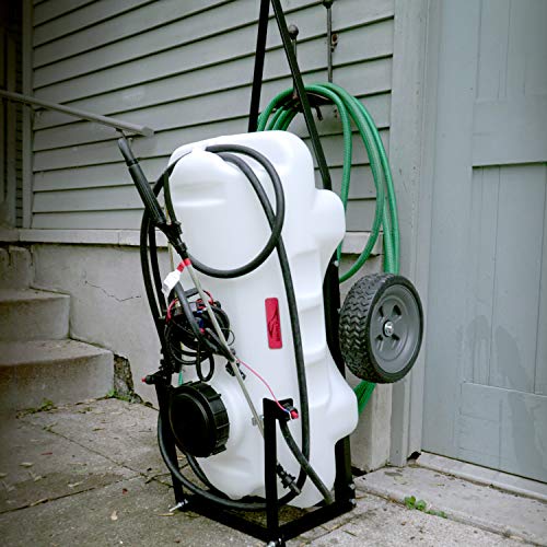 Brinly ST-152BH-A Self-Storing Tow Behind Lawn and Garden Sprayer with Collapsible Boom, 15-Gallon, Matte White - color: Matte White