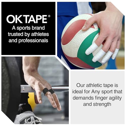 OK TAPE 8 Rolls Athletic Tape, 0.3 Inch Finger Tape, Jiu Jitsu Sports Tape | for BJJ, Boxing, Climbing, Add Grip & Protect Fingers and Toes (0.3" x 45 Ft, Black) - color: 0.3-black, size: 15 yards
