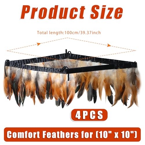 Feathers for Chick Brooder Heating Plate Comfort Feathers for Chick Warmer Chicken Coop Brooder Plate Warm Like Mother Hen (10" x 10", 4 Pack) - size: 10" x 10", 4 Pack