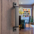 8 Inch Straight Bar Barn Door Handle - Black Cast Iron Pull for Sliding Doors, Gates, Sheds, Fences, Closets - Indoor Outdoor Farmhouse Hardware - size: 8 Inch, style: Straight Bar