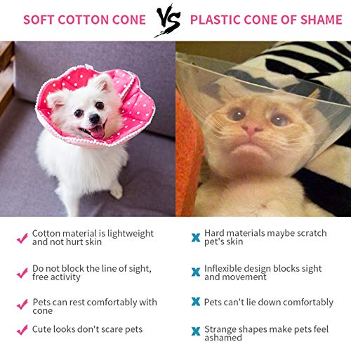 Adjustable Dog Cat Cone,Soft Recovery Cat Cone Collar,Dog Protective Collar for Cats and Puppy Surgery,Pink,Small - color: Pink, size: Small