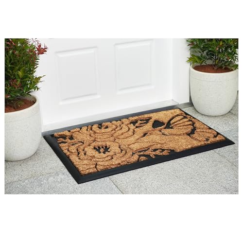 Calloway Mills 102822436 Hummingbird Haven Doormat, 24" x 36", Natural/Black - color: Hummingbird Haven