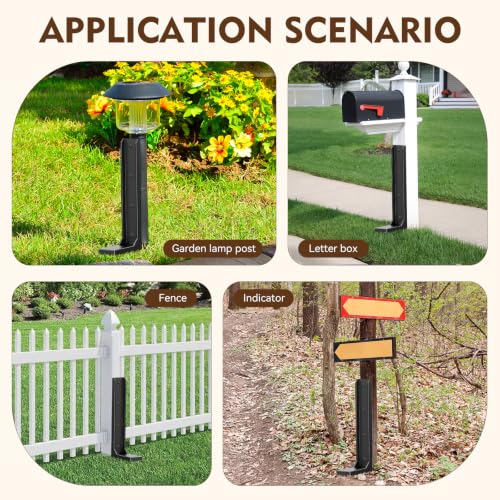 8-Pack Fence Post Saver Kit, 1/8-Inch 11-Gauge Galvanized Steel Ground Anchors, No-Dig Repair Spike for 4x4 & 6x6 Wood Posts, Heavy-Duty H-Shape Stake with Double-Layer Rust Shield