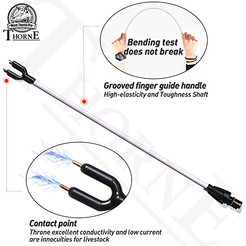 Livestock Prod, Waterproof Cattle Prod Stick with LED Light, Livestock Prod for Modern Livestock Management(33.8in) - size: 33.8"
