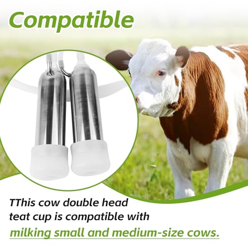 Cow Milking Machine Accessory Double Head Teat Cup | Leak Proof Cow Milking Teat Cups, Standard Size φ25mm - style: Cow