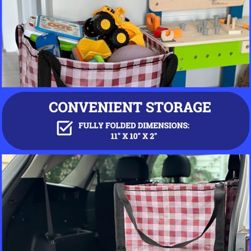 DURASACK Heavy Duty Storage Tote Bag 22-Gallon, Gingham Red, Pack of 4 | Moving Bag Utility Tote for Laundry, Moving & Home Storage, Reusable Self-Standing Design, Holds up to 500 Pounds - color: Gingham Red, size: Pack of 4