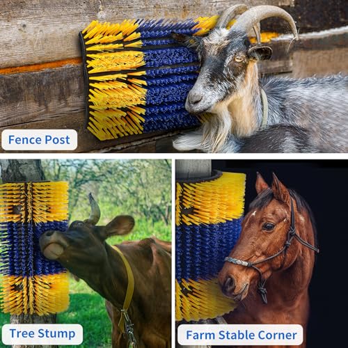 Livestock Scratching Brushes, 1Pc Cattle Scratcher Brush for Grooming, Upgraded Extra Large Horse Brushes, Relieve Itching on the Back, Cow Scratch for Horse, Goat, Cow, Pig, Sheep (XL Size Yellow) - size: 1-PACK XL BRUSH