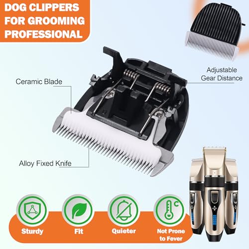 Dog Grooming Replacement Blades | Compatible Low Noise Dog Clippers | Dog Clipper Blades Compatible | Pet Grooming Replacement Blades | Dog Clipper Blades, Cleaning Brush