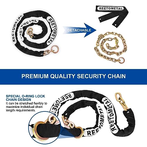 Heavy Duty Security Chain, 6 Foot x 3/8" Thick | Hardened Steel, Cut Proof, Anti-Theft Lock Chain, For Motorcycles, Bicycles, ATVs, Trailers, Containers - size: 6ft chain without lock
