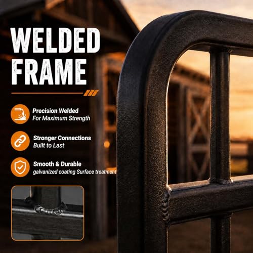 48"* 24" Horse Stall Gate, Heavy Duty Stall Guard for Horses, Alloy Steel Horse Gate with Double-Layer Grid & Galvanized Rustproof Coating, Adjustable Height for Tack Room - size: 48*24*0.8in