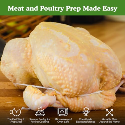 Regency Wraps Trussing Bands,10 Pack, 7 Inch Poultry Loops, Oven Safe | Food Safe Cotton Elastic For Making Rotisserie Chicken, Roasting Turkey, Forming Roasts, Alternative To Butcher Twine - style: 7-Inch (Pack of 10)