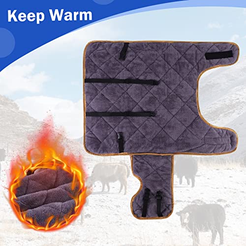Fleece Calf Blankets Jacket for Calves - Calf Coat Keep Warmming, Soft Calf Cow Goat Dog Warm Clothes Comfortable Freezing Resistance Cold Proof Oxford Cloth Waterproof - color: Blue Yellow