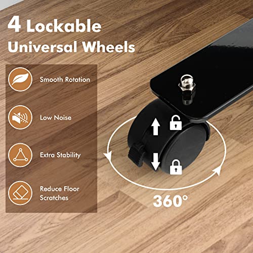Giantex 73" x 73" Single Panel Room Divider with Wheels, Brown | Mobile Privacy Screen with Lockable Casters, Rolling Fabric Partition Wall for Home, Office, Studio - color: Brown, size: 73''W x 73''H (1 Panel)