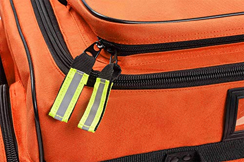 Scherber Fully-Stocked Premium First Responder Bag | HSA/FSA Approved | Large Pro EMT/EMS Trauma, Bleeding & Oxygen Medical Kit | CAT Tourniquet, HyFin Chest Seal & 260+ First Aid Supplies (Orange) - color: Orange