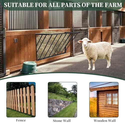 Hay Feeder Blanket Holder,40.55''W x 22.44''H x 15.74''D Wall Hay Rack,Metal Hay Feeder for Horses,Goats,Sheep Farm Indoor and Outdoor Use
