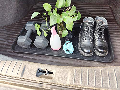 2 Pack Large Multifunctional Tray Mat Washable Indoor or Outdoor Tray Mat for Shoes Boots Plants Pots Paint Tins Pet Bowls Car Storage, 30 x 15 x 1.2 Inches - color: Black