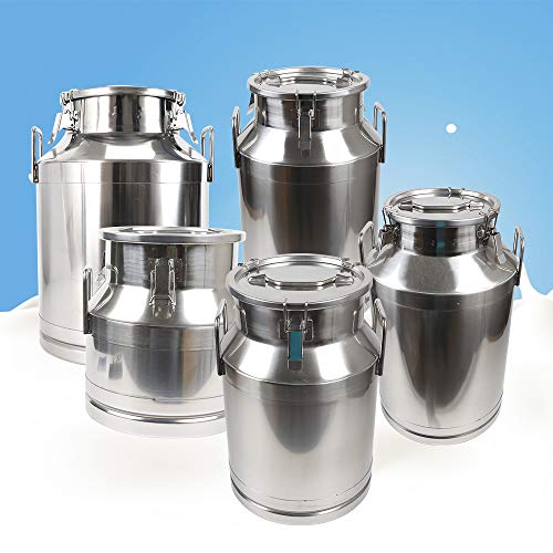 13 Gal Stainless Steel Milk Can 50L, Dairy Pot with Sealed Lid 304 Heavy Duty Bucket GDAE10 Liquid Storage Canister Oil Barrel Pail Jug Wine Tea Beer for Home Bar Kitchen Industry