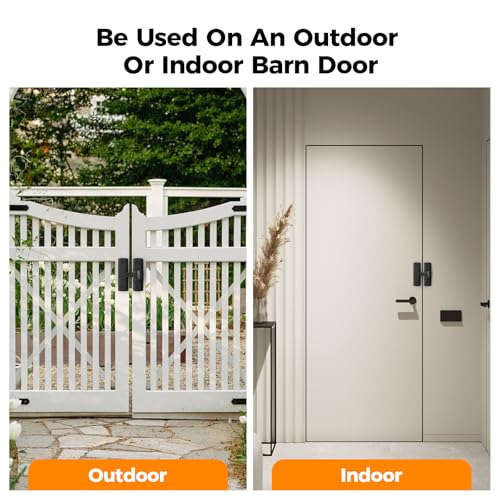 2 Pcs Degree Barn Door Latch, 180/90 Sliding Barn Door Lock，Sliding Gate Latch Lock for Cabinets, Barn Door, Bathroom, Gardenr Doors (Black)