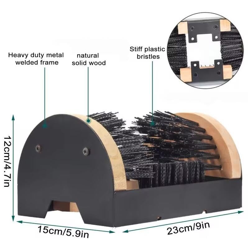 Boot Scrubber Cleaner Shoe Brush Mountable Boot Scrubber Buffer for Boots, Shoes, Sneakers Indoor/Outdoor Shoe Brush Scraper Footwear Cleaner Mountable Natural