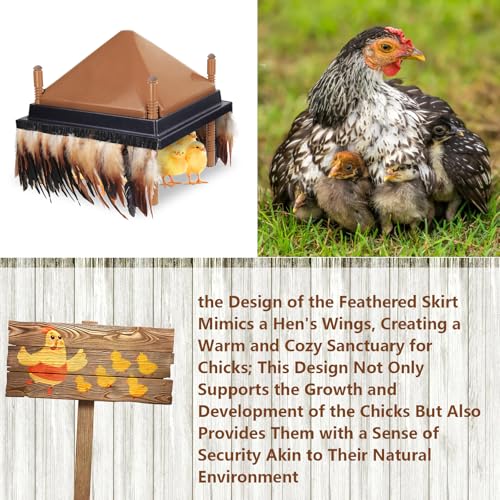 6.5FT Feathers for Chick Brooder Heating Plate,Warm and Secure As They Would Under a Mother Hen, Cuttable, Compatible with Most Chick Brooder Sizes (1Pcs 6.5FT)