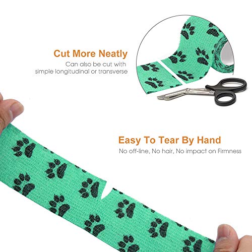 Vet Wrap Cohesive Bandages Bulk Self Adhesive Bandage Wrap Self Adherent Wrap Non-Woven for Dogs Pet Animals & Ankle Sprains & Swelling 2 Inch x 5 Yards (2 Inch Claw) - color: 2 Inch Claw