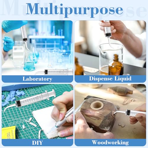 100 Pcs Dental Syringe with Curved Tip,12ml Disposable Irrigation Syringe with Measure Scale for Liquid, Oral Dental Care, Tonsil Stones Removing, Feed Small Pet,Lab